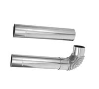 SAFIGLE Coude de cheminée en acier inoxydable 60 mm, 2 tubes de 30 cm et coude 90° - Tube d'extension de conduit de fumée de chauffage pour poêle, améliore la qualité de l'air intérieur
