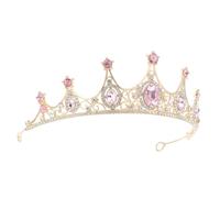 SAFIGLE Couronne Baroque Bandeau Pour Mariée Accessoires De Cheveux De Mariage Couronnes D'anniversaire Couronne Des Femmes Couronnes De Reines Pour Femmes Casque De Mariée Alliage Rose