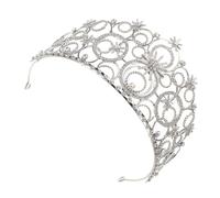 SAFIGLE Couronne de Mariage pour Femme Diadème Cristal Argenté Accessoire de Coiffure pour Mariée Couronne de Reine avec Strass pour Bal de Promo et Concours de Beauté