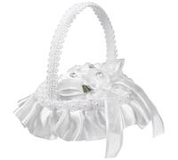 SAFIGLE Coussin À Anneaux en Dentelle Blanc Forme De Cœur pour Cérémonie De Mariage Pratique À Ranger Et Transporter