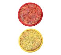 SAFIGLE Coussin pour Bol Bouddhiste 2 Pièces en Tissu Léger et Portable, Support Protecteur Design Simple et Finition Soignée, comme Cadeau