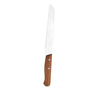 SAFIGLE Couteau à Dentelé en Acier Inoxydable Manche en Bois D'acacia, Outil de Coupe Réutilisable Facile à Saisir pour Trancher Toast et Tartes Lors Pâtisserie