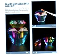 SAFIGLE Dappen Dish Verre Octogonal avec Couvercle Support Liquide Monomère pour Ongles Acryliques Coupe Nail Art Compacte et pour Usage Professionnel et Personnel