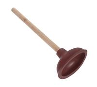 SAFIGLE Déboucheur WC Robuste avec Manche Bois Ventouse Puissante pour Toilettes et Canalisations Piston Portable pour Salle de Bain Outil Pratique Anti-Bouchon Rouge