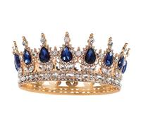 SAFIGLE Diadème Strass De Mariée Couronnes De Mariage En Strass Coiffes De Princesse Couronnes Vintage Royal Diadèmes Avec Pierres Précieuses Couronne De Mariage De Bal De Fin D'année Bleu