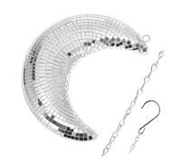 SAFIGLE Disco Ball Moon Pendant Argenté Verre Décoration Murale Rétro pour Fêtes Mariages et Intérieurs Ornement Mural Brillant