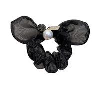 SAFIGLE Élastique à Cheveux Nœud en Organza Noir Accessoire pour Femmes et Filles Polyvalent pour Coiffure D’été