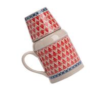 SAFIGLE Ensemble Bouilloire et Tasse en Céramique 2 Pièces Pichet Vintage avec Anse Capacité Grosse Couleur Blanche Service à Thé pour Boissons Chaudes et Froides Usage Domestique et