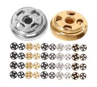 SAFIGLE Ensemble De 100 Boutons Pression Mini Laiton Boutons Ronds Métalliques Invisibles pour Vêtements Manteaux Chemises Accessoires Couture DIY Finition Argentée Dorée Noire Bronze
