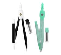 SAFIGLE Ensemble de 2 compas de menuisier avec crayon - Outil de traçage de cercles portable en métal avec recharge - Règle pour tracer des cercles