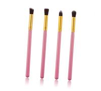 SAFIGLE Ensemble De 4 Pinceaux De Maquillage Yeux Petits Formats Poils De Cheval Doux Rose Et or Portable Voyage
