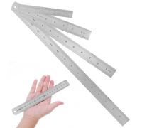 SAFIGLE Ensemble de 4 Règles Droites en Acier Inoxydable 15Cm 20Cm 30Cm 40Cm Double Échelle Outils de Mesure de Précision pour École Bureau et Travaux Techniques