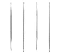 SAFIGLE Ensemble de 4 stylos de modelage à ongles en métal à double tête, outils de modelage pour vernis gel, pour nail art, dessin, projets de manucure DIY