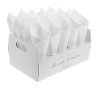 SAFIGLE Ensemble de Cornets à Confettis en Papier Blanc Support et Plateau, Conçu pour Mariages, Fêtes et Cérémonies de Célébration