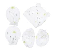 SAFIGLE Ensemble de Protection pour Bébé -né Bonnet, Moufles Anti-griffures en Coton Chaud, pour Hiver, 1 Set Confortable et Doux