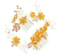 SAFIGLE Épingles à Cheveux Fleurs Jaunes Accessoires de Mariage Élégants pour Mariées et Fêtes Spéciales