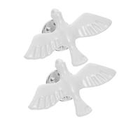 SAFIGLE Épinglettes Oiseau Broches Élégantes et Réalistes pour Communion Lot de 2 en Alliage de Zinc Blanc et Occasions Spéciales