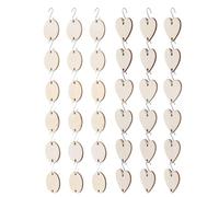 SAFIGLE Étiquettes en Bois Rondes et Cœur 3,5 Cm à Double Trou, 100 Pièces 100 Crochets S Inox, Guirlande Décorative DIY Graffiti, Décoration Murale, Accessoires Loisirs Créatifs