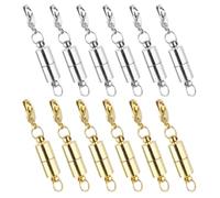SAFIGLE Fermoirs Mousquetons Magnétiques Lot 12, 6Mm Doré et Argenté, Accessoires pour Fabrication et Réparation de Bijoux, Colliers, Unisexe, pour DIY et Sorties