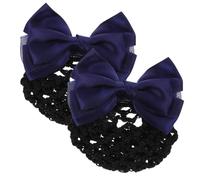 SAFIGLE Filets à Cheveux Nœud 2 Pièces Taille Unique En Tissu Bleu, Accessoires Pour Chignon Femmes Et Adolescentes, Usage Professionnel Infirmières, Hôtesses Et Employées
