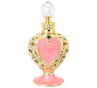 SAFIGLE Flacon de Parfum Décoratif de Cœur Rose, Flacon de Parfum du Moyen-Orient en Verre, Support pour Huiles Essentielles, Récipient Élégant pour Voyage et Usage Quotidien