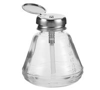 SAFIGLE Flacon Pompe Verre Transparent avec Couvercle Rabattable pour Dissolvant De Vernis à Ongles Flacon Distributeur à Pression Rechargeable pour Démaquillant