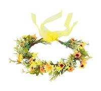 SAFIGLE Fleur De Tête De Mariée Couronne De Mariée Jeune Mariée Accessoires De La Mariée Couronne De Tête Couronne Pour Les Filles Groupes De Guirlandes Couronnes Jaune Tissu De Soie