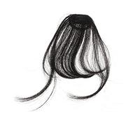 SAFIGLE Frange à Clip Synthetique Naturelle Postiche Frange Clip-in Longueurs Ajustables Extensions Cheveux Fausse Couleur Naturelle