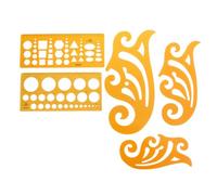 SAFIGLE Gabarits de Dessin 5 Pièces pour Coffrage Intérieur, Règles de Conception en Plastique Transparent, Modèles Courbes 30cm, 25cm, 20cm, Outil de Mesure Précis pour Architecture