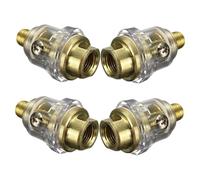 SAFIGLE Graisseur Pneumatique Mini 1/4 en Ligne pour Outils Pneumatiques Lot de 4 Unités en Aluminium Léger Lubrificateur d'Air Étanche Résistant à L'Usure pour Atelier et Réparation