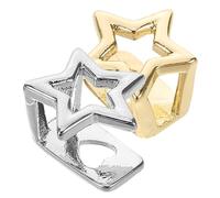 SAFIGLE Grillz Dentaires en Cuivre 2pcs en Forme d'Étoile, Accessoires de Rappeur pour Performances et Fêtes, Prévention de la Mauvaise Haleine pour Hommes et Femmes