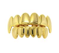 SAFIGLE Hip Hop Teeth Jewelry Set Doré Brillant avec Grill Haut et Bas Accessoire Fun pour Fête et Concert