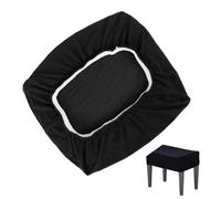 SAFIGLE Housse De Tabouret De Piano Rectangulaire Polyester | Housse Élastique, Couleur Noire, Maison Hôtel Cérémonie, Décoration Intérieure