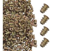 SAFIGLE Inserts Filetés M4x10mm Structure à Embase et Empreinte Hexagonale en Alliage de Zinc et Assemblage Solide de Meubles, Pack de 200 Pièces pour Réparation Intérieure