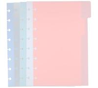 SAFIGLE Intercalaires de Page A5 5 Pièces Onglets Colorés, Séparation pour Classeurs et Carnets, Adaptés aux Recherches et Archives, Usage Scolaire et Administratif, Trou Champignon