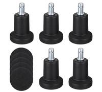 SAFIGLE Jeu de 5 Patins Antidérapants pour Roulette de Chaise de Bureau en Plastique et Métal, Silencieux, pour Chaise D'ordinateur en Bureau