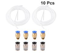SAFIGLE Kit Accessoires Imprimante 3D 2 Tubes Ptfe Résistants à la Chaleur et 8 Raccords Pneumatiques Pc4-M6 et Pc4-01 à Dégagement Rapide Pièces Compatibles pour Remplacement et