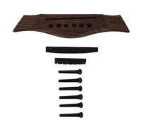 SAFIGLE Kit Complet Chevalet et Sillet pour Guitare Acoustique Folk, Accessoires en Bois Broches, Ensemble de Réparation Portable pour Usage en Studio et Scène Couleur Aléatoire