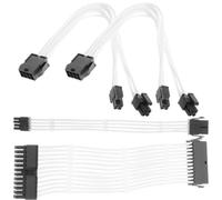 SAFIGLE Kit de Câble D'extension d'alimentation PC Blanc Câbles en Cuivre et Abs Compatibilité Large et Courant Stable Incluant Clips Acryliques pour Gestion