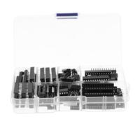 SAFIGLE Kit de Douilles Ic Dip à Broches avec Dissipateur de Chaleur Base Microcontrôleur pour Remplacement et Bricolage Coffret Complet Noir