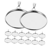 SAFIGLE Kit Pendentifs Acier Inoxydable 12 Mm, 20 Pièces, Supports Ronds Diy Bijoux, Accessoires Créatifs Pour Fabrication Collier, Couleurs Acier, Ensemble Artisanat Loisirs Loisirs Créatifs