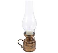 SAFIGLE Lampe à Pétrole LED Rétro de Table, Décoration Ancienne Or | Pp, Alimentation par 3 Piles Aaa Non Incluses, Éclairage D'appoint, Centre de Table et Étagères