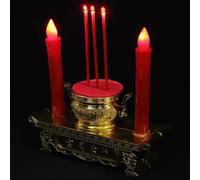 SAFIGLE Lampe Bougie Électrique Style Ancien Chinois LED pour Autel et Culte Bouddhiste Décoration Sacrée Résistante pour Méditation et Cérémonies sans Piles Usage Quotidien et Fêtes