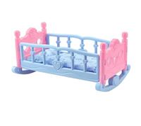 SAFIGLE Lit PoupéE Princesse pour Fille 35 Cm avec Accessoires en Plastique Et Tissu Berceau Miniature pour Poupon BéBé Jouet CréAtif pour Enfants 2-5 Ans IdéAl pour Jeux D’Imitation Et Cadeaux