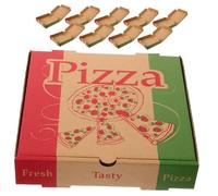 SAFIGLE Lot De 10 Boîtes à Pizza Brunes En Papier Kraft 21,5x21,5x4,5 Cm Boîtes à Pizza Portables Pratiques Pour Restauration Livraison Et Fête Emballage Alimentaire Multifonction Individuel