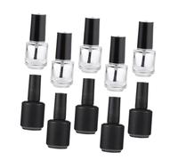 SAFIGLE Lot De 10 Bouteilles à Vernis à Ongles Vides 15 Ml, Verre Transparent Et Verre Noir Mat, Hermétiques, Légères Et Adaptées Aux Voyages, Maquillage Diy
