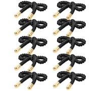 SAFIGLE Lot de 10 Boutons Métalliques en Forme de Nœud 25 MM Couleur Or Clair et Noir Accessoires de Couture pour Manteaux Pulls et Vêtements DIY Fournitures de Couture Décoratives