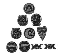 SAFIGLE Lot De 10 Broches Décoratives En Alliage Noir Style Punk Vintage, Accessoires Broche Chapeau De Sorcière Pour Vêtements Et Paquet, Usage Polyvalent, Dimension Mixte, Idée Présent Noël