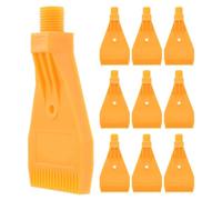 SAFIGLE Lot de 10 Buses Plates à Soufflage 1/4 Pouce Mâles en Plastique Jaune, Jet Uniforme et Air Doux, Nettoyage de Composants Délicats
