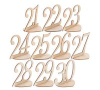 SAFIGLE Lot de 10 Numéros de Table de Réception en Bois Base de Cœur Numéros de Table Debout pour Mariage et Fête Décoration pour Restaurant et Événements Dimensions 21-30